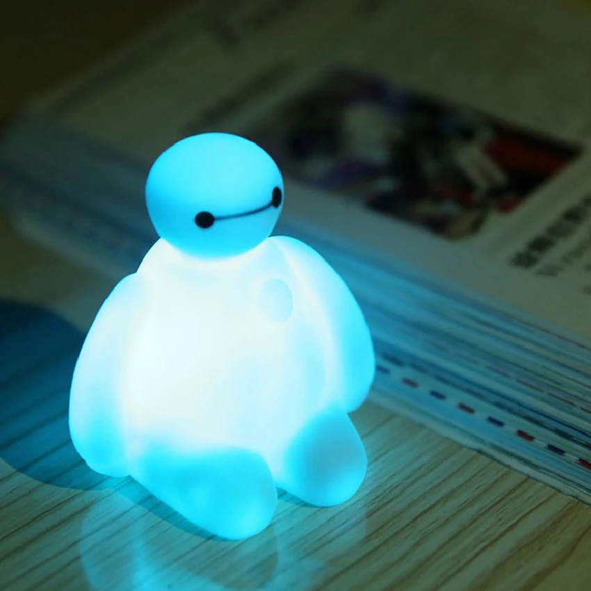 Небольшой светодиодный Baymax ночной Светильник Красочные светильник