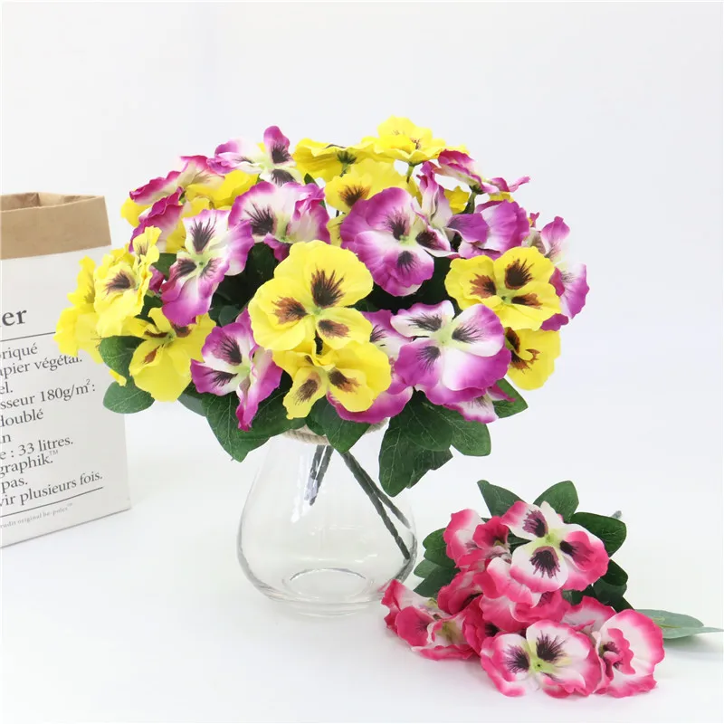 5 вилок искусственный цветок шелк pansy phalaenopsis искусственная Орхидея для вечеринки