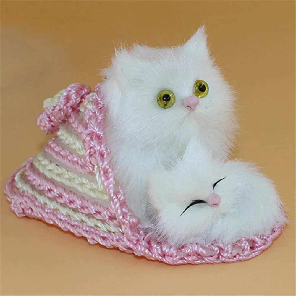 Милые симуляторы животных мама кошка и котенок плюшевые куклы мягкие кошки игрушки с рамкой дети игрушки декорации и подарки на день рожденья