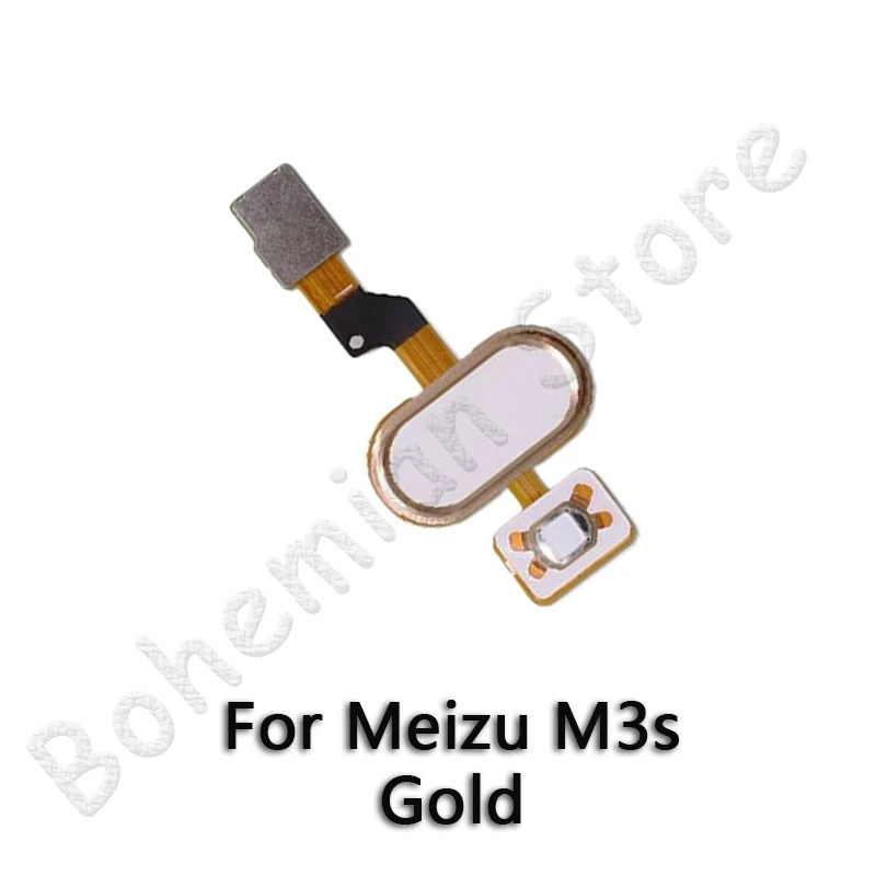 Назад Кнопка Домой отпечатков пальцев гибкий кабель для Meizu M3 Note M3s запасные части мобильного телефона - Цвет: M3s Gold