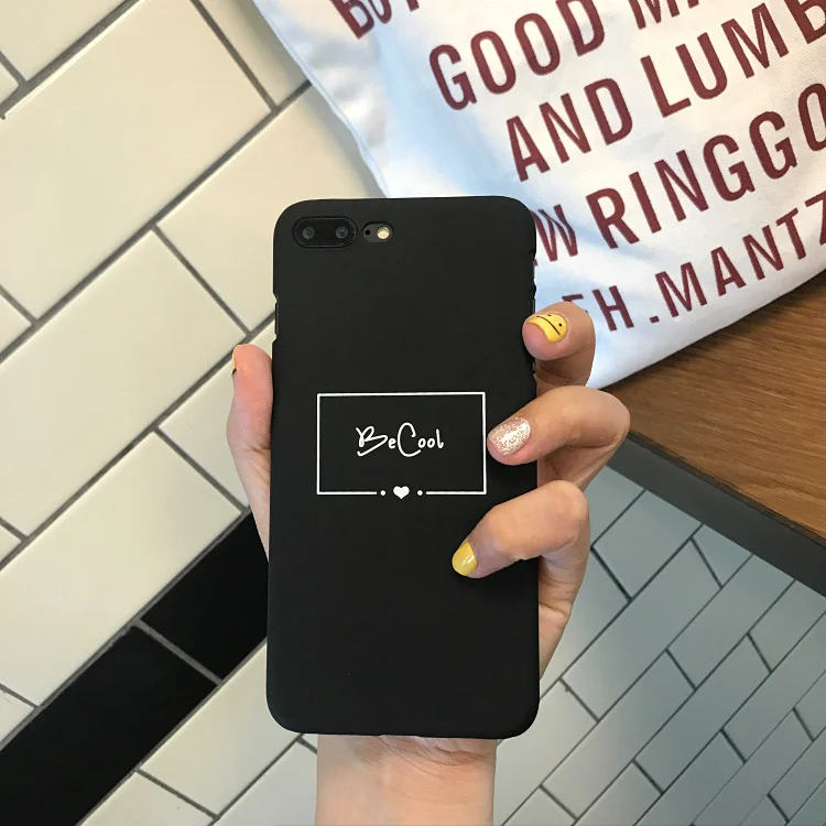 Чехол из матового поликарбоната для IPhone X 7 6 S 8 Plus простая надпись Happing Be Cool жесткая