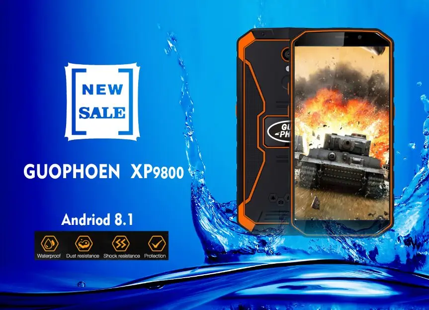 GUOPHONE XP9800 IP68 Водонепроницаемый прочный 4G смартфон 5 &quotHD 18:9 MT6739 4 ядра Android 8 1 2 GB + 16