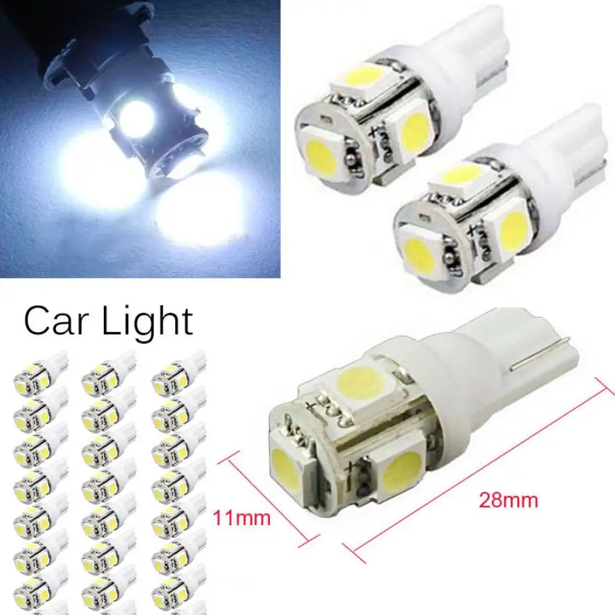 Франшиза 50 шт. T10 клин 5-SMD 5050 Светодиодный светильник пы 192 168 194 W5W 2825 158 свет для
