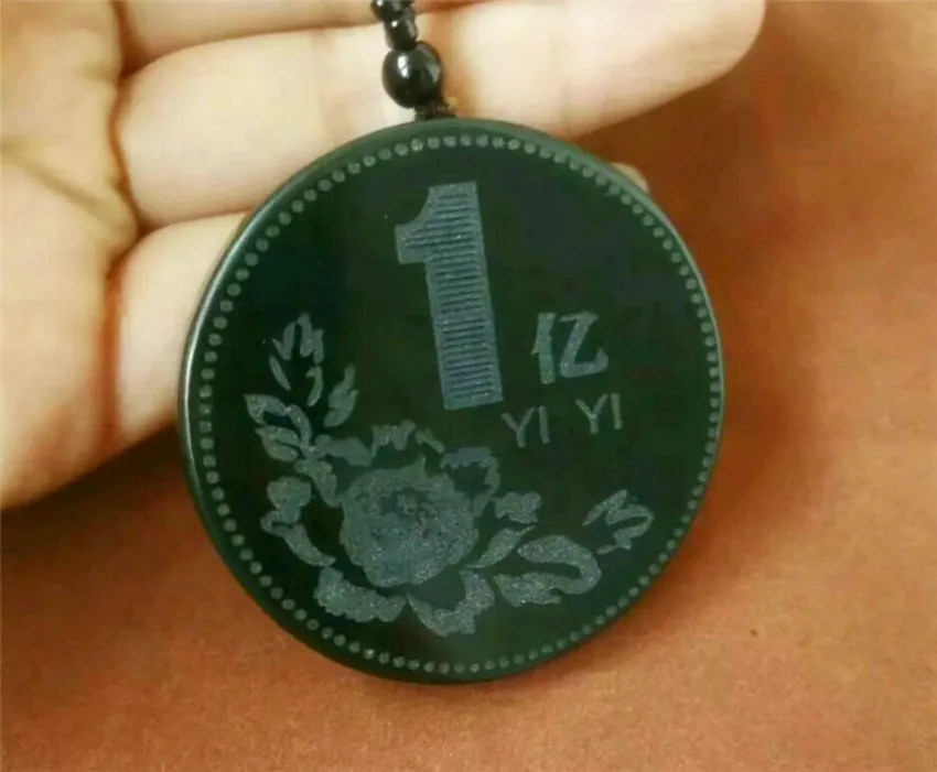 Натуральный hetian qingshi 100 миллионов юаней кулон для монет мужчин и женщин/1|Шармы| |