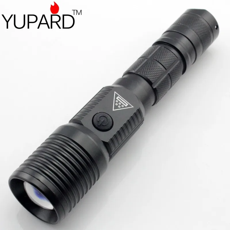 

YUPARD XML-T6 Zoomable LED Flashlight Torch USB charge 18650/AAA battery 5modes Brightness LED high power bank tactical torch