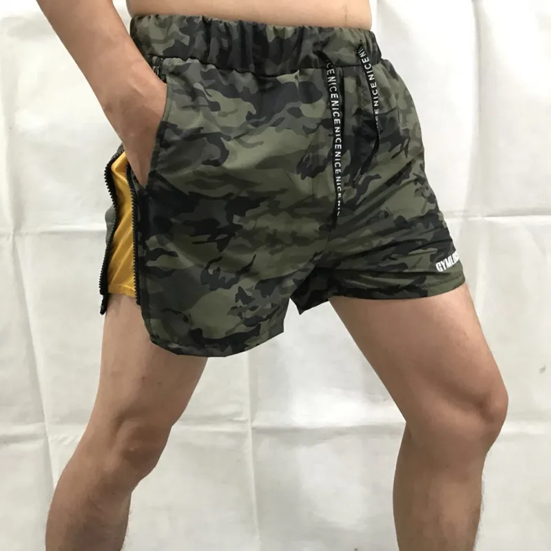 GYMLOCKER Camouflage Shorts Men's Casual Shorts Gyms Sporting Breathable Comfortable Shorts Homme Bodybuilding Bermuda Masculina
