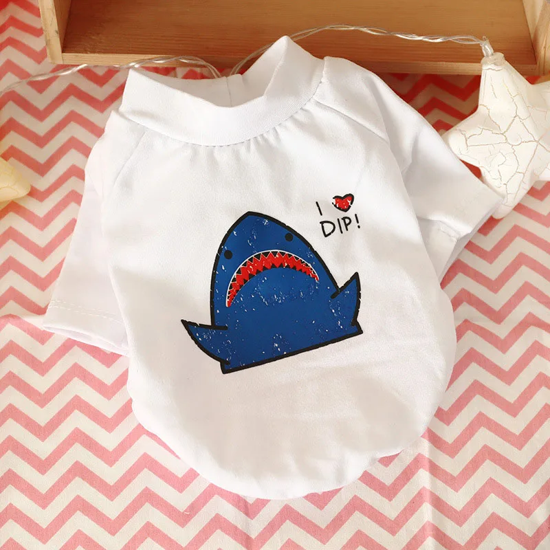 Симпатичная мультяшная футболка для собак жилет летняя хлопковая одежда