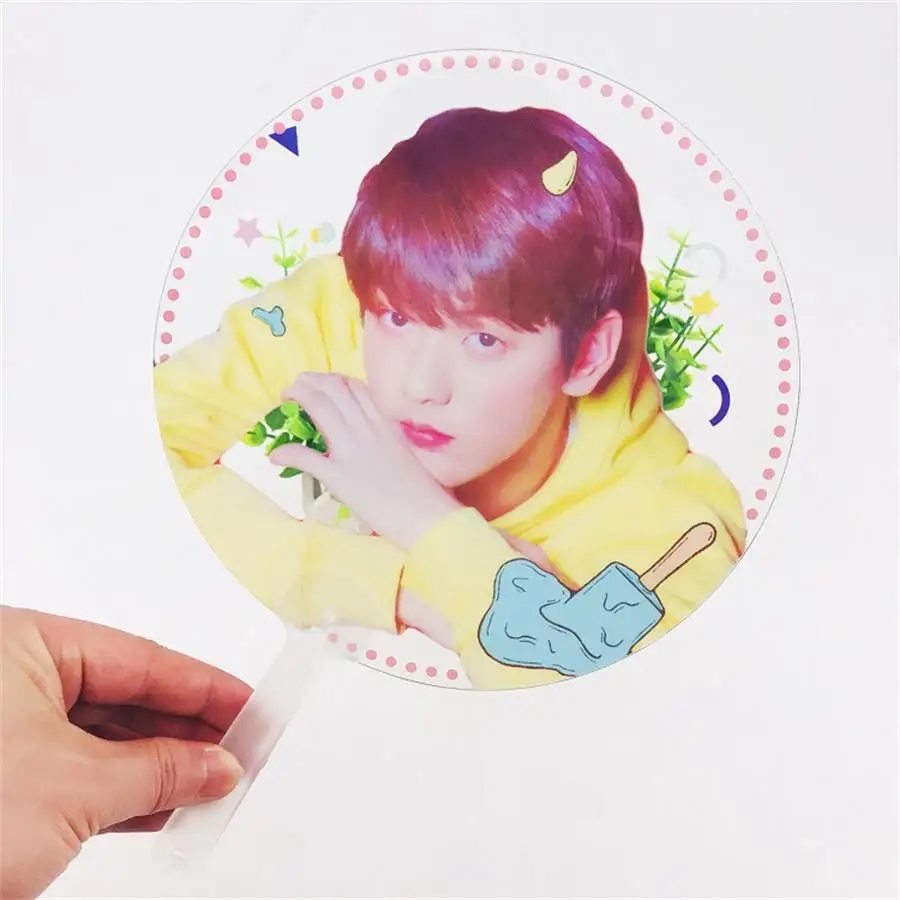 Kpop TXT HD фото ручной вентилятор Soobin Yeonjun прозрачный ПВХ ручной вентилятор Taehyun Hueningkai летний подарок