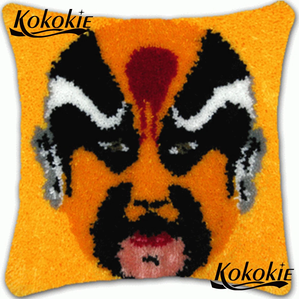 

Защелка крюк Пекинская опера вышивка подушка материал для рукоделия вышивка крестиком подушки вязание крючком ковер Пряжа Лоскутная навол...