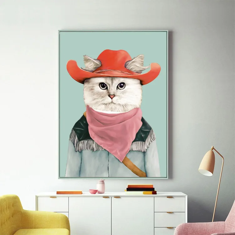 lower price 2018 new Exclusive sale Cowboy cat sir 5d Diy Diamond Painting Cartoon Mosaic Daimond Rhinestones | Дом и сад