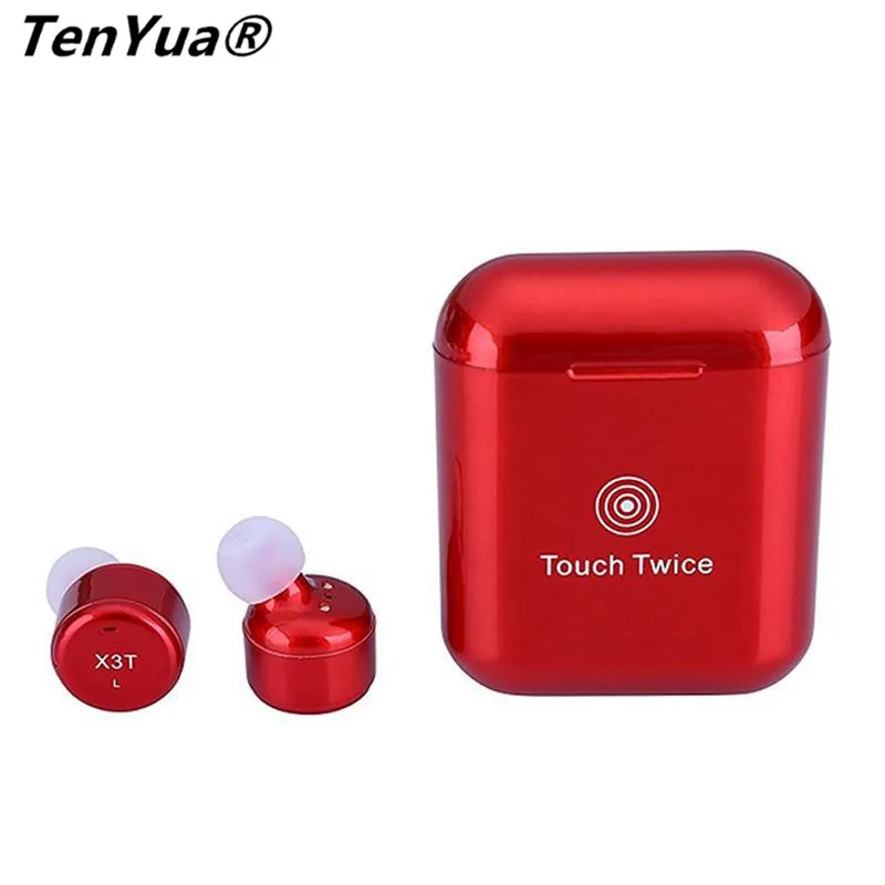 TenYua TWS X3T Беспроводные Bluetooth 4 2 наушники гарнитура с зарядным устройством бас X1T X2T