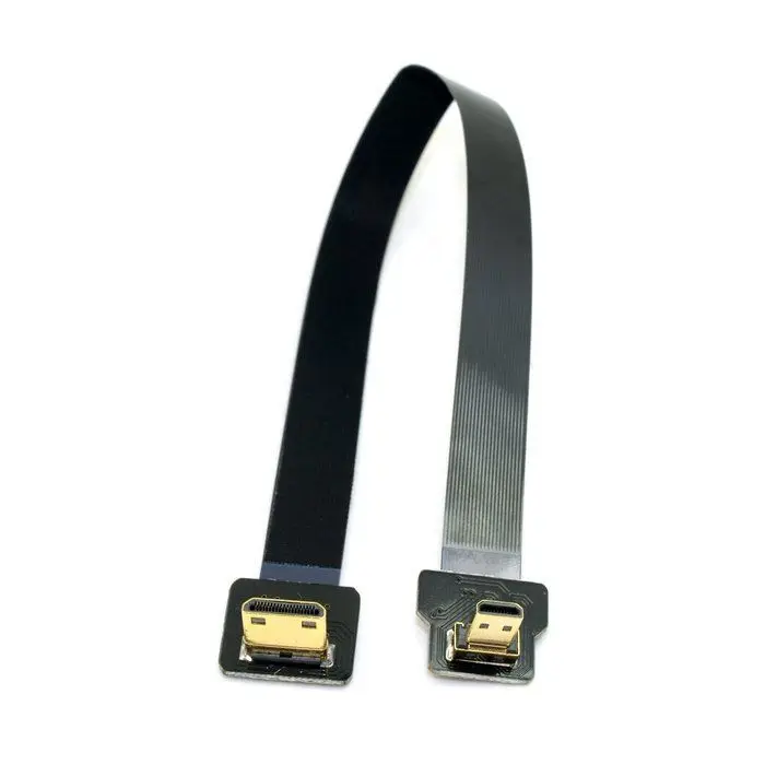 Новый 90 градусов вверх угловой FPV микро HDMI папа мини лента FPC плоский кабель 30 см 50