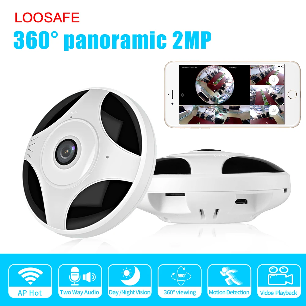 Loosafe IP Камеры Скрытого видеонаблюдения Wi Fi панорамный Kamera Видеоняни и радионяни