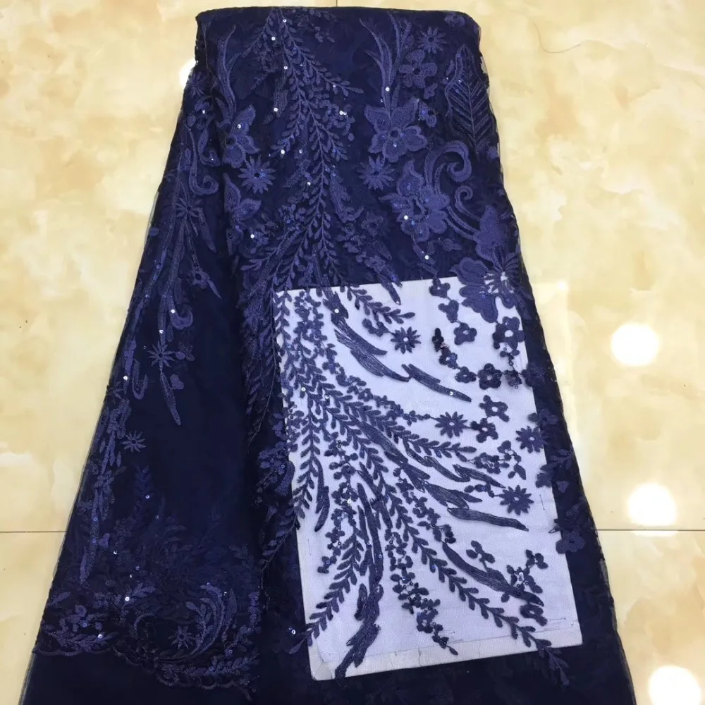 

Hot selling French Lace Fabric 2019 High Quality Wedding African Lace Fabric With Sequins Beaded For dress 5 Yards