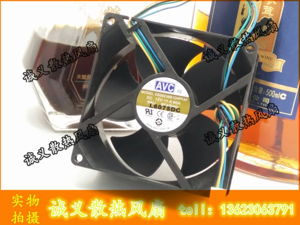 Avc 9238 12v 0.90a ds09238b12hpfaf Компьютерный Вентилятор радиатора двойной шар 90x90x38мм|radiator