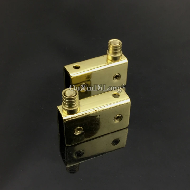 

BRAND NEW 4Pairs=8PCS Stainless Steel Door Hinges Glass Cabinet Hinges Clamps for 5~8mm Glass Gold Tone
