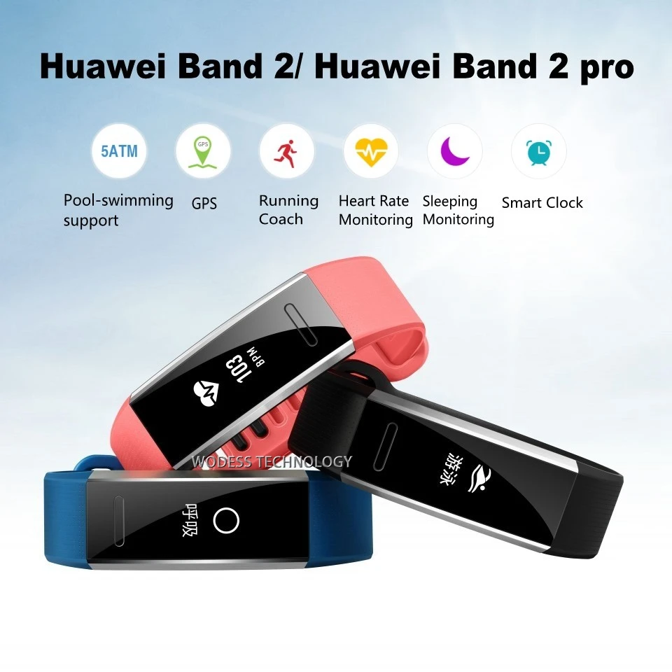 Оригинальный браслет Huawei Band 2 pro B29 B19 с GPS для плавания Браслет С Пульсометром Push