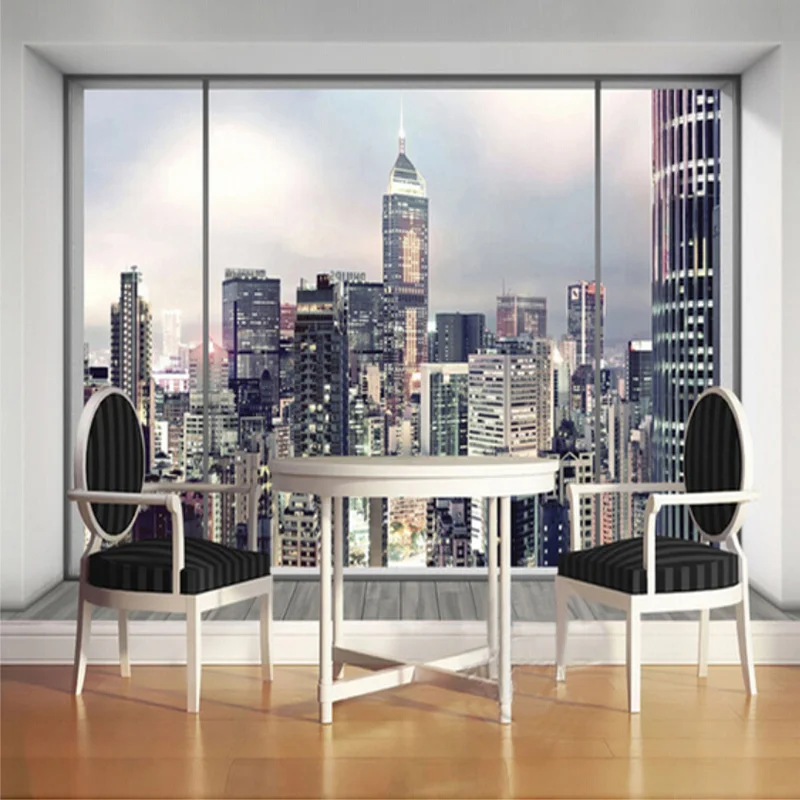 

Customized Size 3D Window New York City Landscape Wallpaper for Bedroom Living Room Interior Art Decor Photo Mural Wallpaper