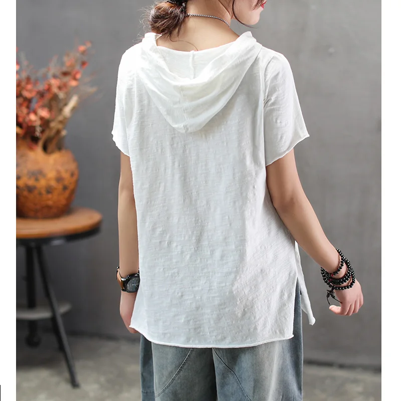 Винтажные Футболки с дырками мягкие футболки из бамбука и хлопка для женщин
