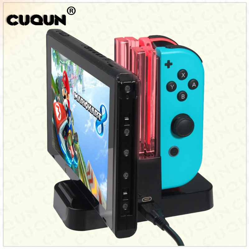 4 in 1 LED Charging Dock Station Charger Cradle For Nintend Switch N-Switch Video Game Console Charger Stand USB Type