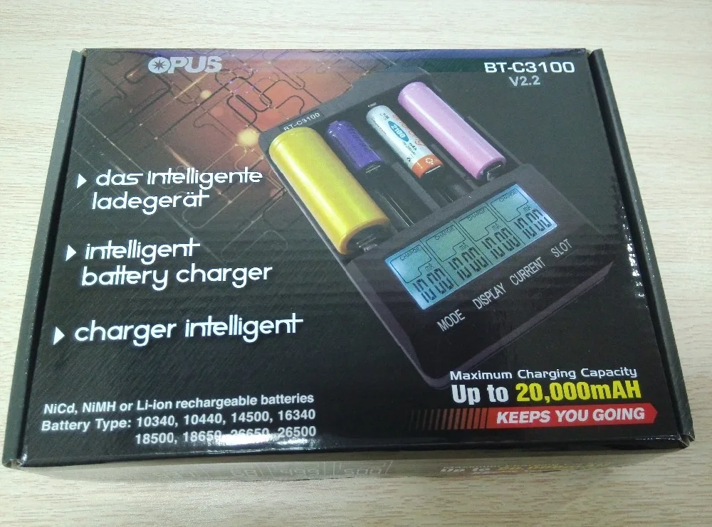 Opus BT C3100 V2.2 умное универсальное литий ионное зарядное устройство с ЖК дисплеем NiCd