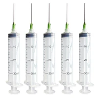 30ml plastic syringe with needle for lab and multiple uses injector tool1 5inch 14g blunt tip dispensing needle with luer loc