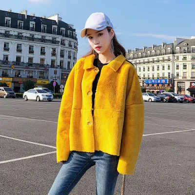 

2018 New Women Candy Color Faux Fur Coat M3