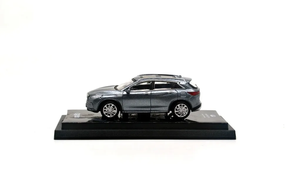 1/64 1:64 масштаб Infiniti QX50 2018 серая литая металлическая игрушка Миниатюрная модель
