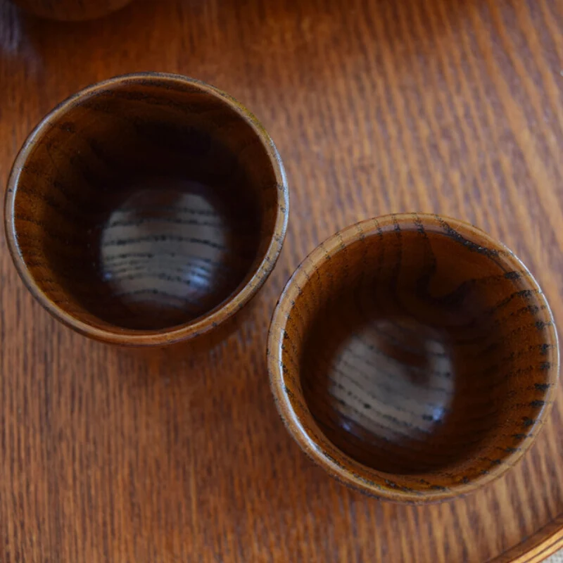 1 пара китайские традиционные деревянные кружки из натурального дерева для чая