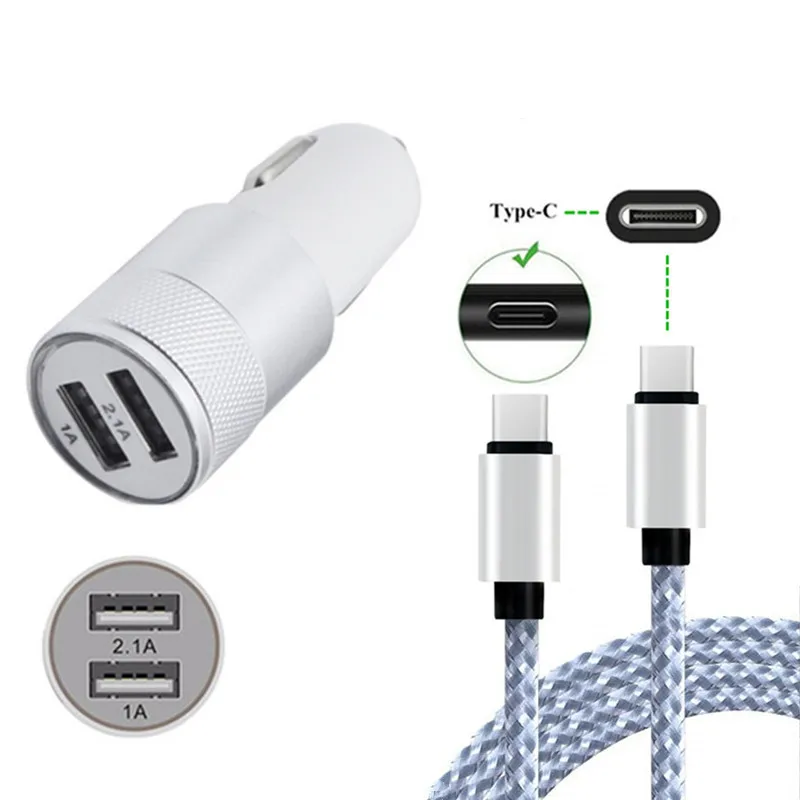 Автомобильное зарядное устройство с 2 Переходник usb для зарядки в машине и Тип USB C