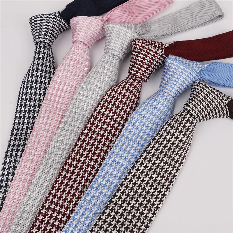 

New Arrivals 6 cm Unique Plaid Knitted Tie For Men Personalized Slim Neck Ties Popular Men Accessories Cravatte Per Gli Uomini