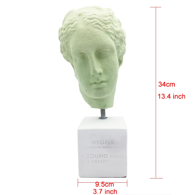 Ретро Греция волшебное изображение головы портрет синее зеленое лицо смоляное