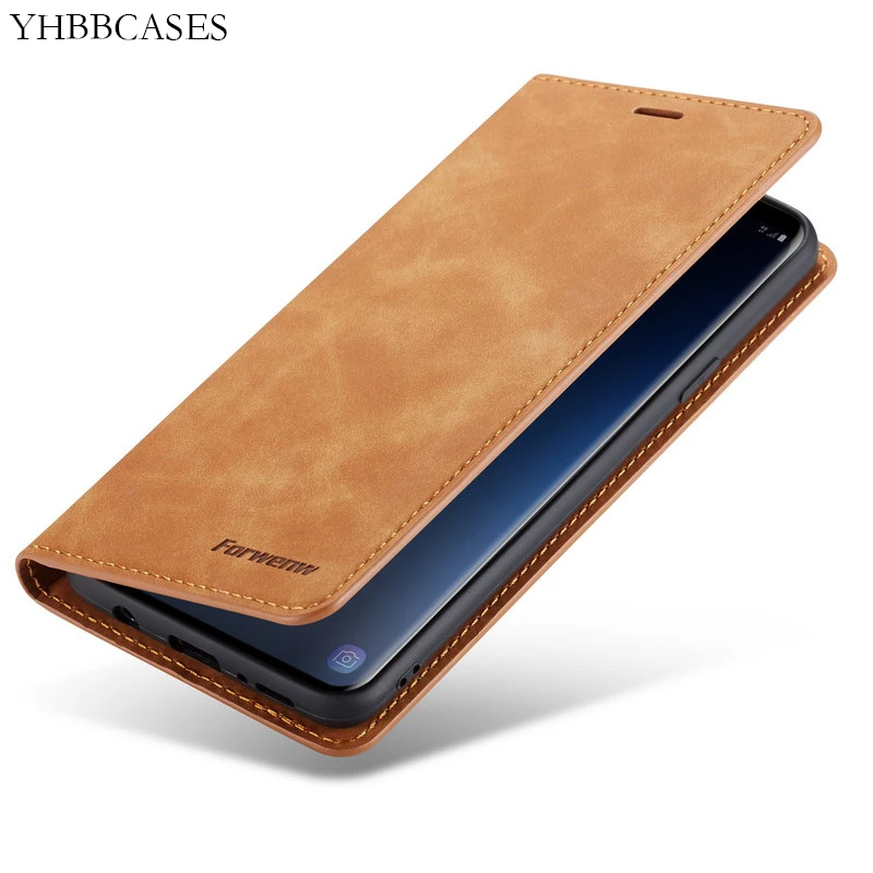 Роскошный кожаный флип чехол для Samsung Note 9 чехлы винтажный держатель карт кошелек