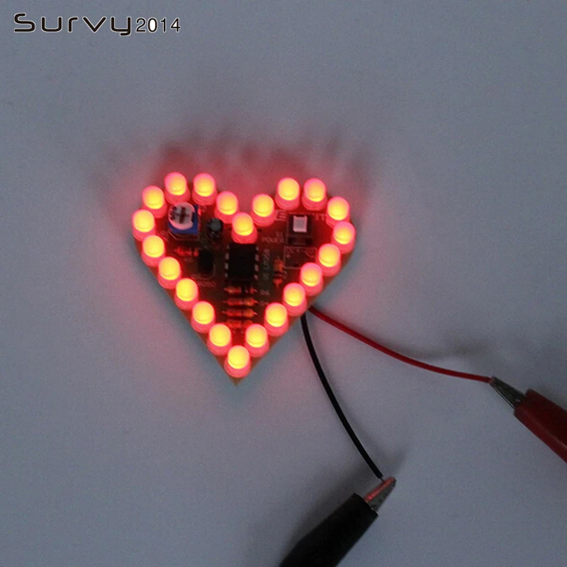 DIY Kit сердце Форма охлаждающаяся Лампа Комплект DC 4V 6V Дыхание светодиодный люкс