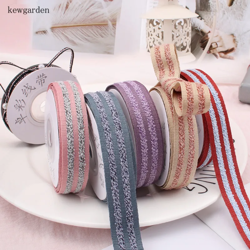 Kewgarden1/8 &quot3/8&quot 5/8 &quot&quot хлопковая льняная лента с водными волнами атласные ленты
