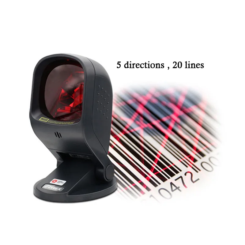 Zebex всенаправленный 1D качество штрих кода dual laser 20 линия сканирования платформы