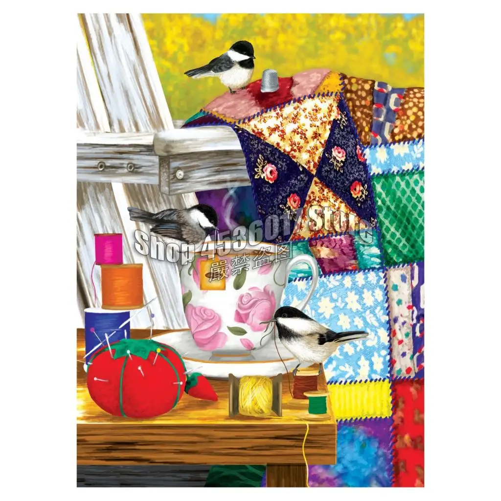 

Стёганое одеяло Diy 5D, алмазная живопись, вышивка крестиком, вышивка птицами, вышивка стразами, узор для девушек, полноразмерная мозаика, дома...