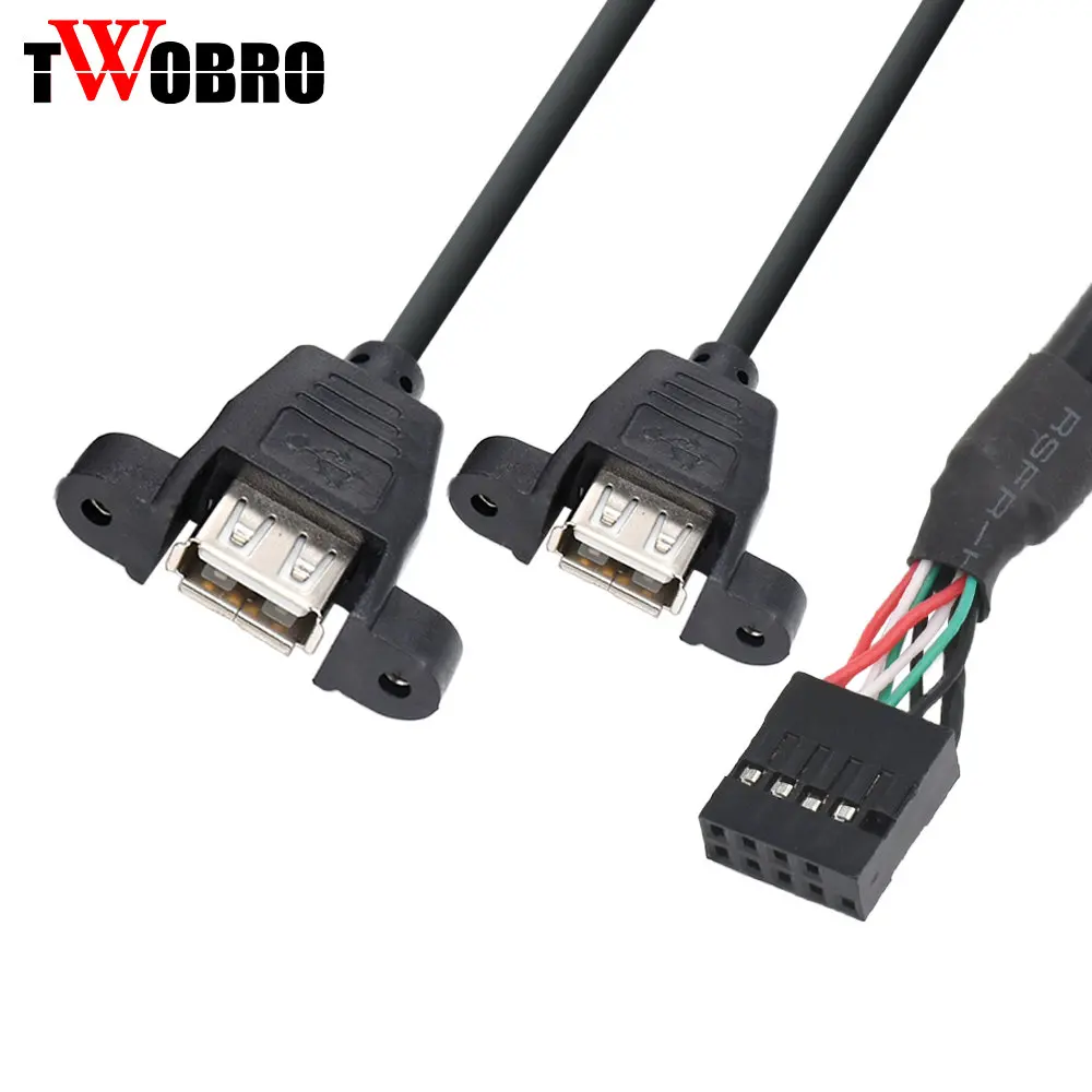 10 шт./лот Внутренняя Материнская плата 9pin шаг 2 54mm к двойному Порты и разъёмы USB 0