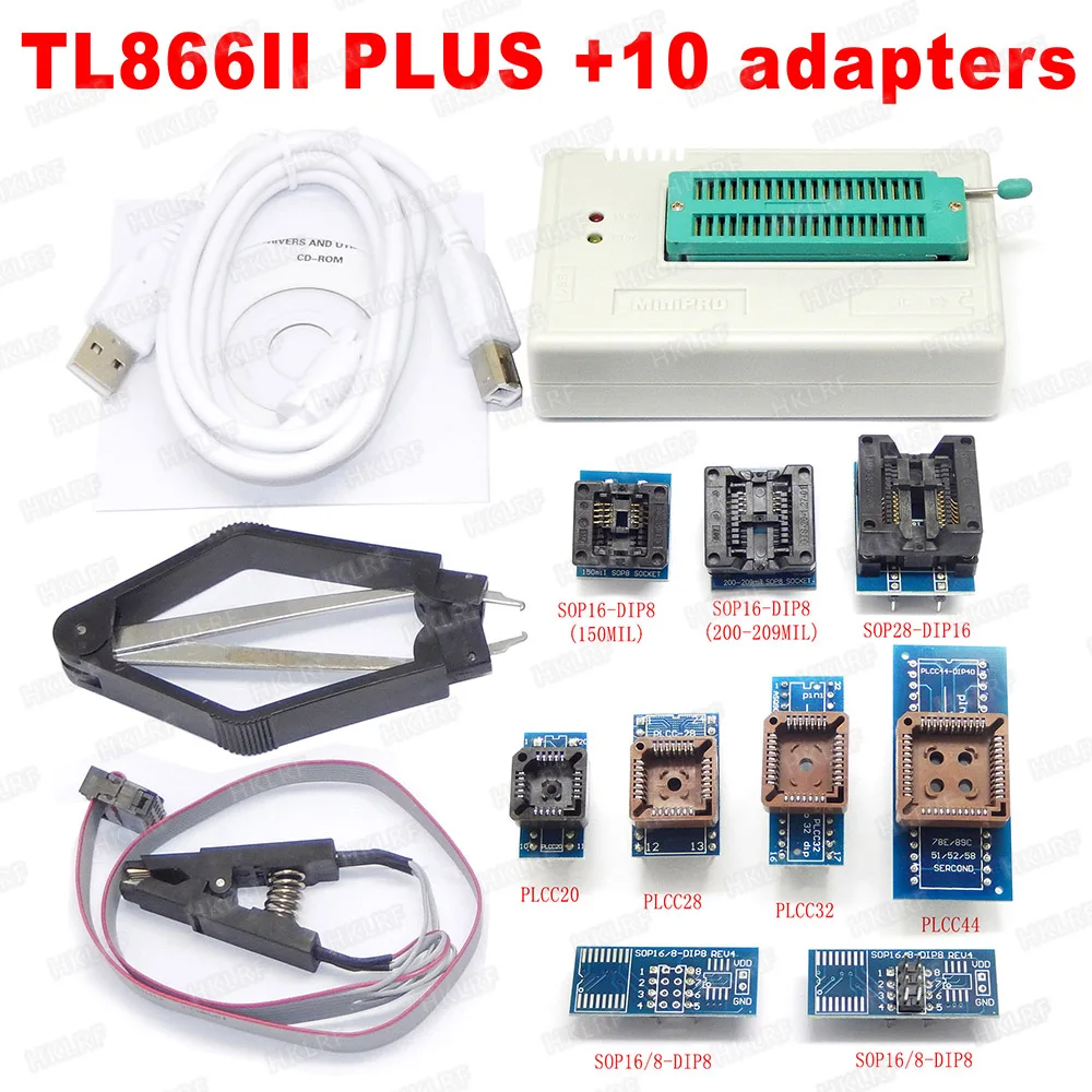 V9.0 TL866ii плюс программист Xgecu Pro+ 14 Адаптеры TSOP32/40/48 TSOP48/SOP44 SOP8 P SOIC зажим лучше, чем TL866A TL866CS