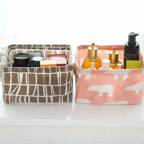 Складные тканевые вещи макияж comatic коробка для хранения в шкафу ящик куб хлопок