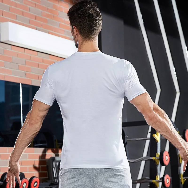 2018 модная трендовая Мужская футболка для занятий фитнесом рубашки тренировок с