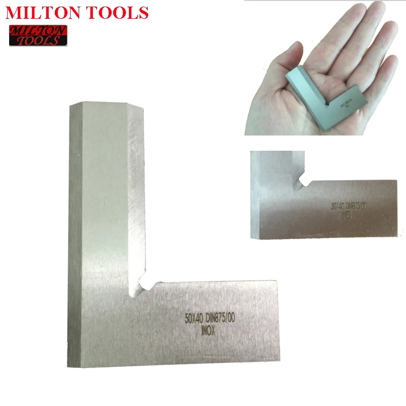 

Stainless Steel DI875 00 INOX 50 x 40mm Bladed 90 Degree Angle Try Square Ruler