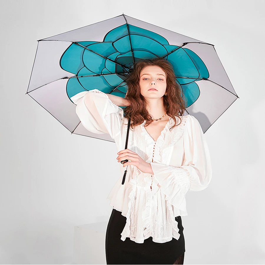 

Folding Rain Umbrella Women Sun Girls Travel UV Protection Lightweight Small Novelty Umbrellas Star Parasol Flower Gift 40YS106