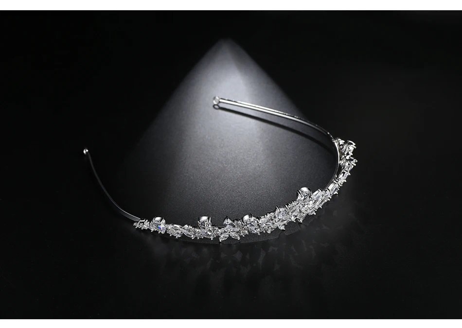 Luoteemi Роскошные принцессы Queen Pageant Ясно CZ Цветок Оголовье Для Bridal кристалл тиара коронки Свадебные Аксессуары для волос