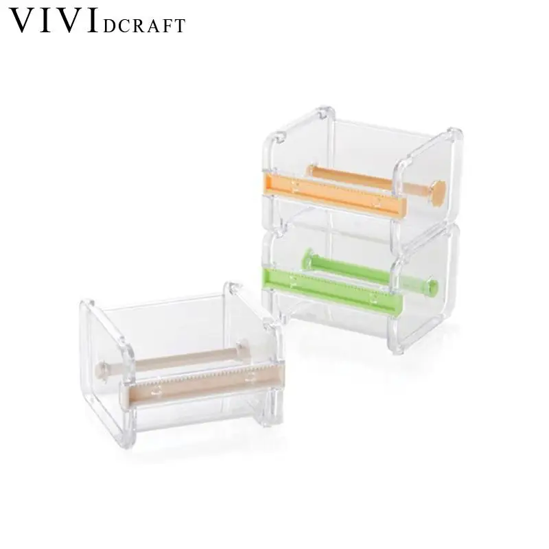 Vividcraft Creative Cute Simple Transparent Adhesive Tape Dispenser Office Desktop Washi Holder With | Канцтовары для офиса и