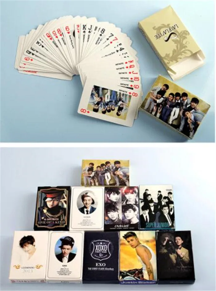 Kpop EXO покерные игральные карты XIUMIN SUHO KAI CHANYEOL SEHUN LAY BAEKHYUN Fanart изображения