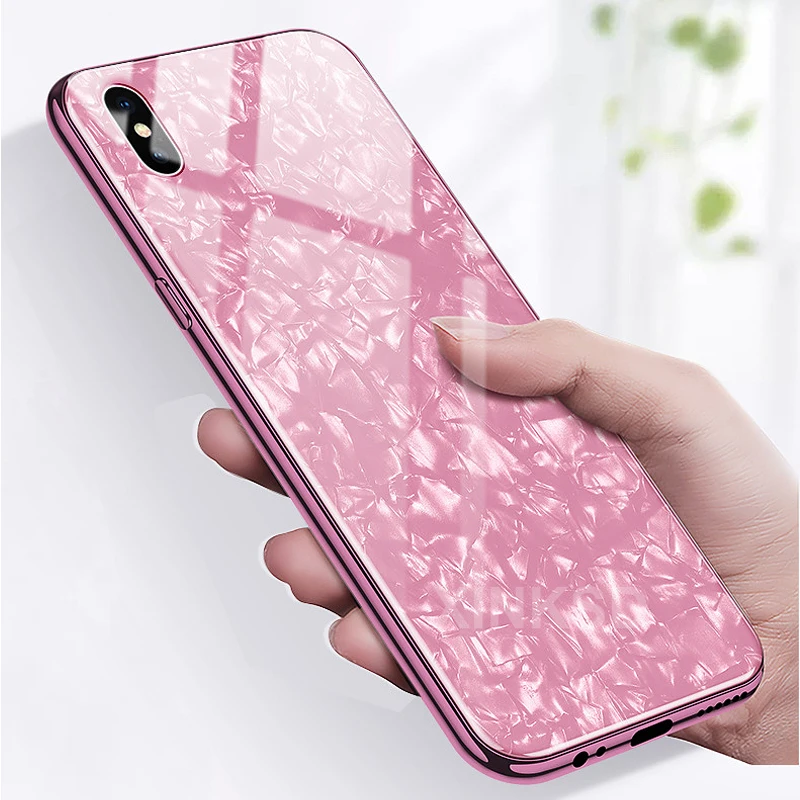 Роскошный чехол из закаленного стекла для iPhone X XS MAX XR 6 6S 7 8 Plus SE 2020 мягкая рамка
