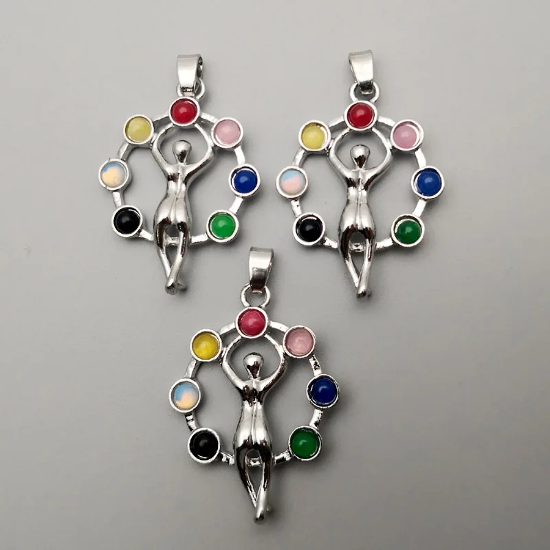 Модные женские подвески и ожерелья из сплава натурального камня для