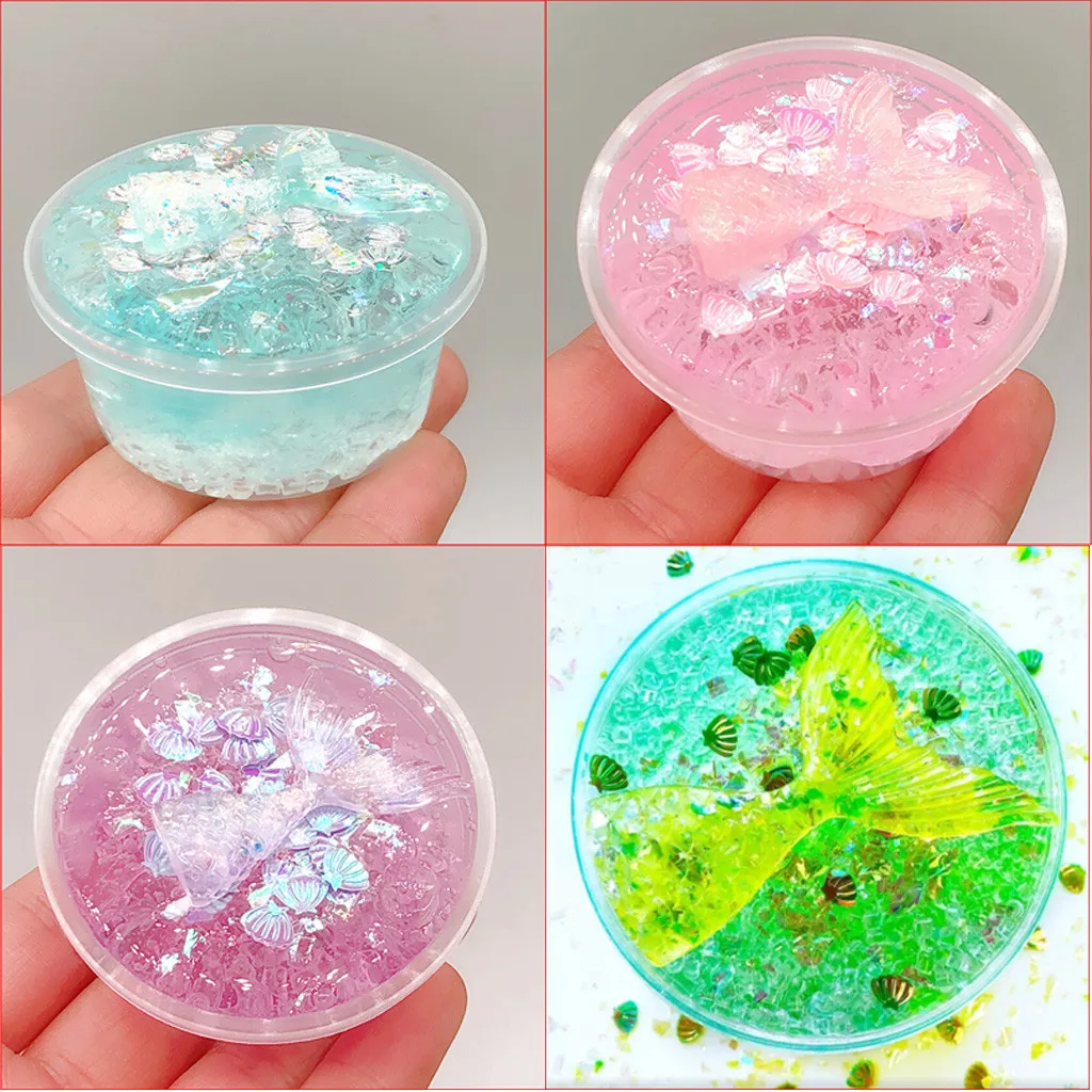 Детский избавляющий нетоксичный цвет глина хвост русалки грязь Squishies смешивание