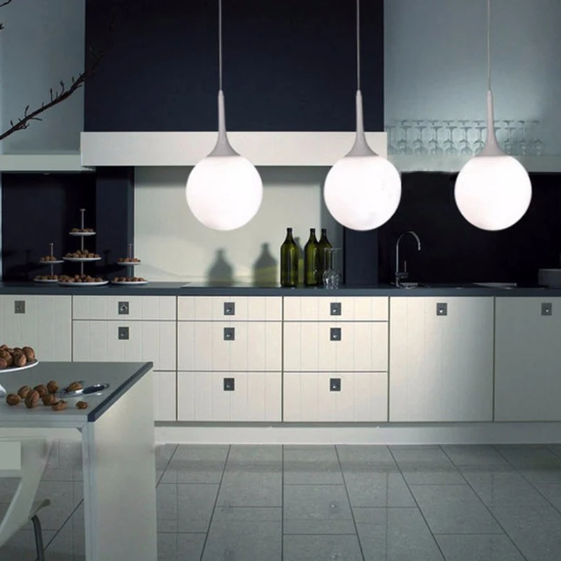 

Nordic hanging lamp Modern loft milk white glass ball pendant light LED E27 with 6 size for living room restaurant lobby office